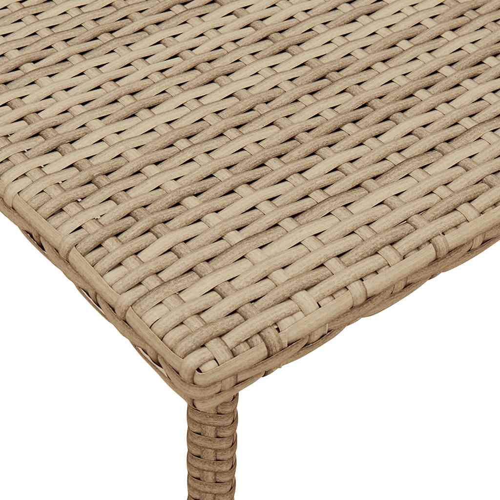 Garden Coffee Table Rectangular Beige 60x40x37 cm Poly Rattan